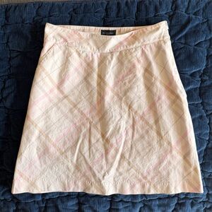 Burberry pink plaid golf/midi skirt